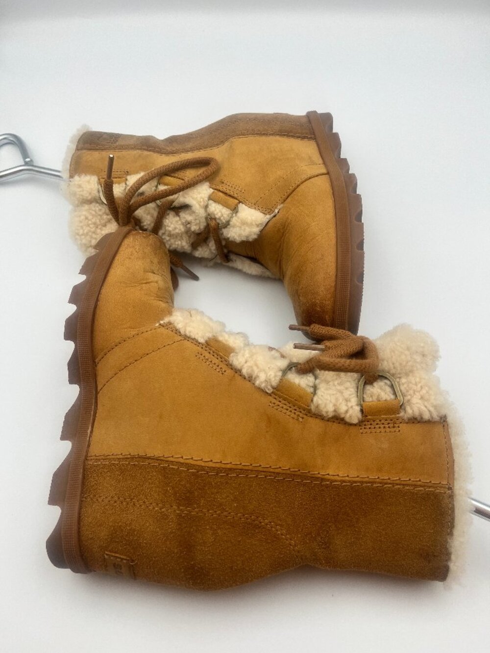 Sorel Women Joan Of Arctic Wedge Shearling Winter Boots NL3021-224 Sz 6.5